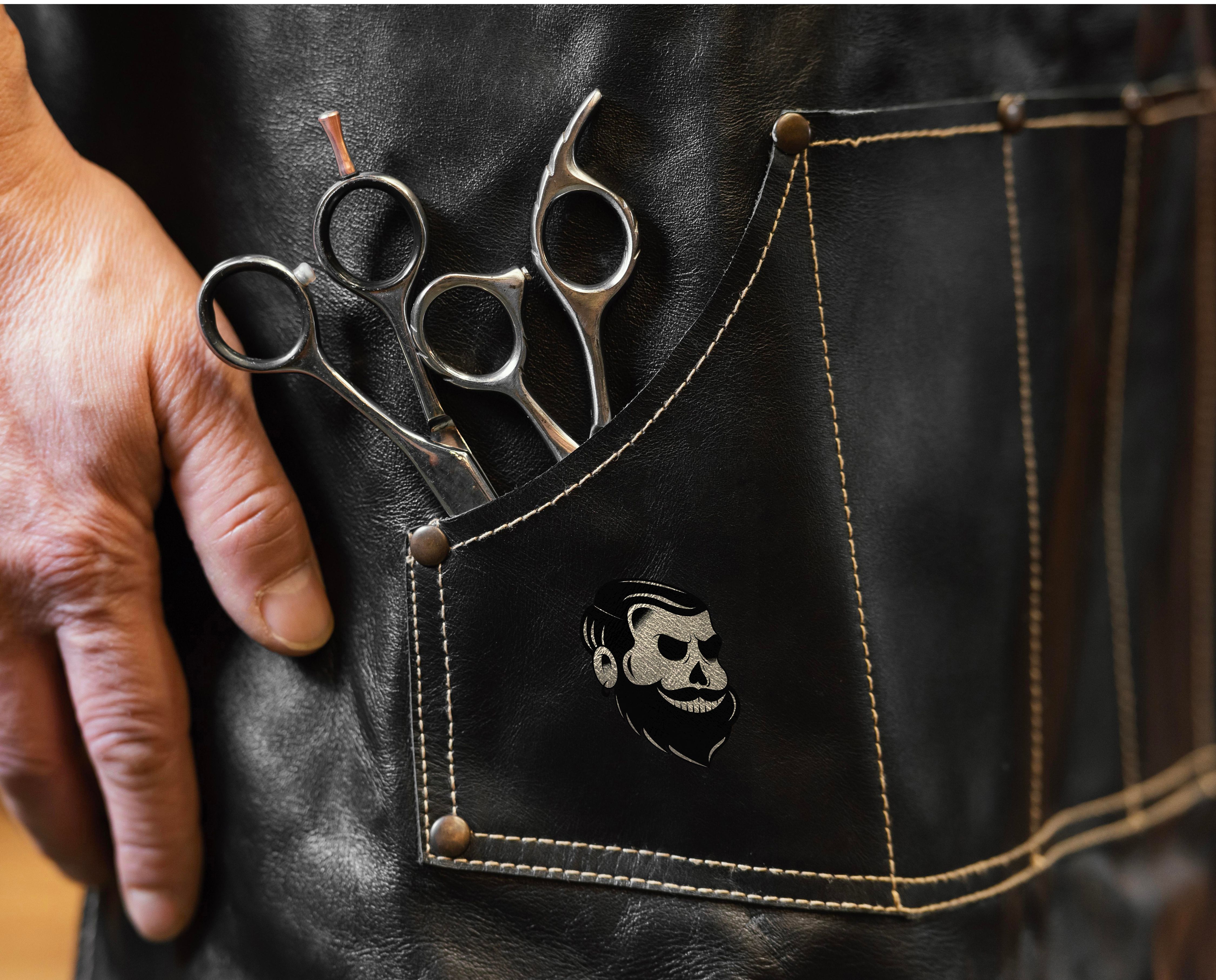 tablier de barbier avec Logo barbe noire