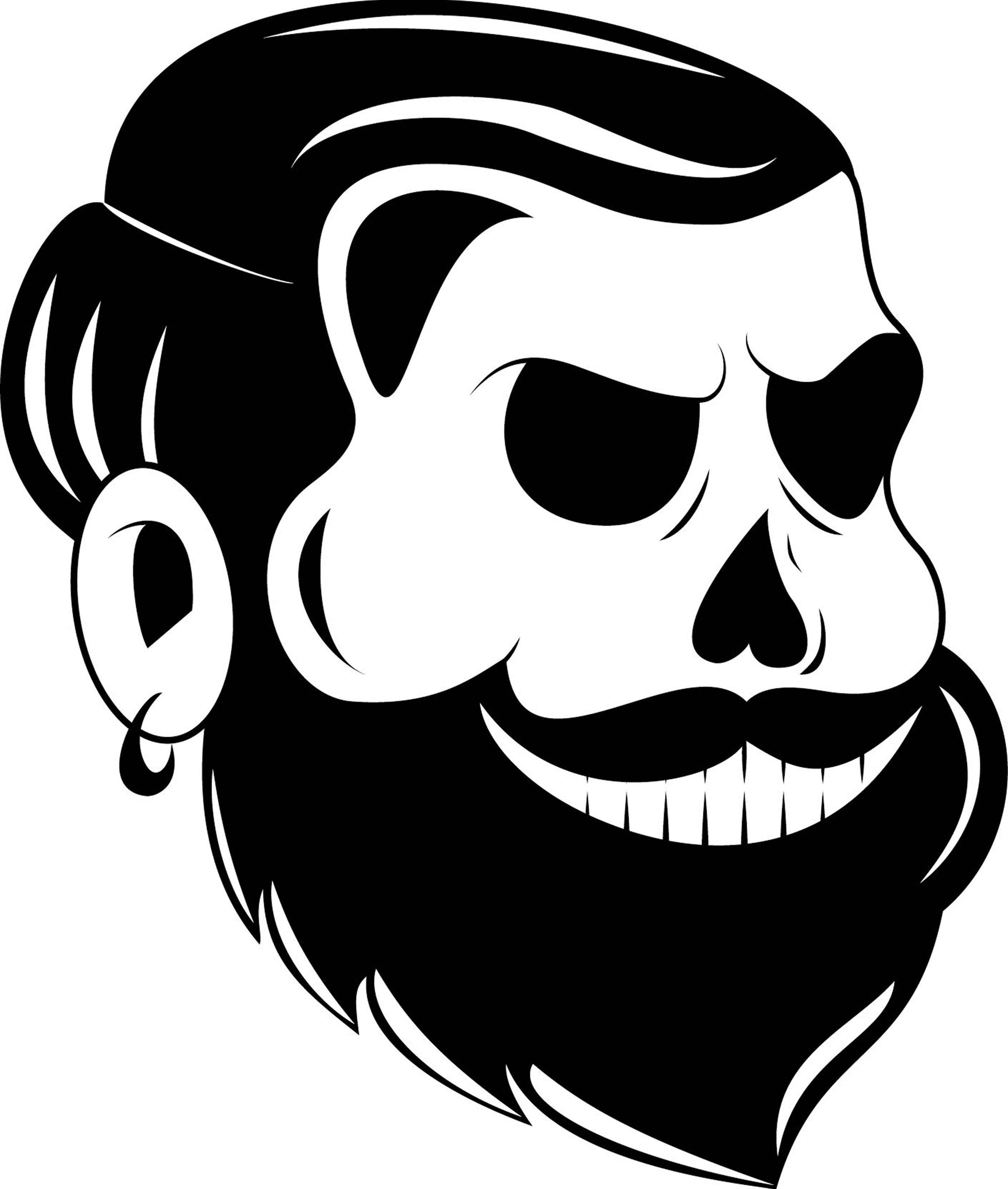 Logo barbe noire sur fond blanc